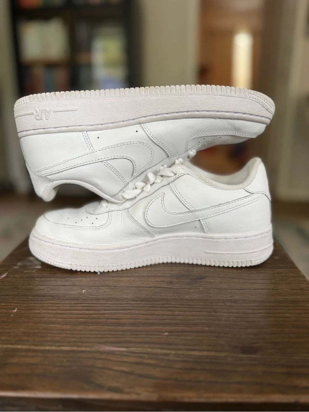 Nike Air Force 1 Low Triple White Sneakers Kids Youth Size 5Y